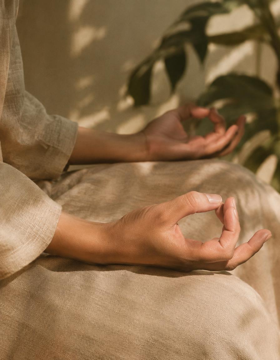 Manos en mudra de meditación